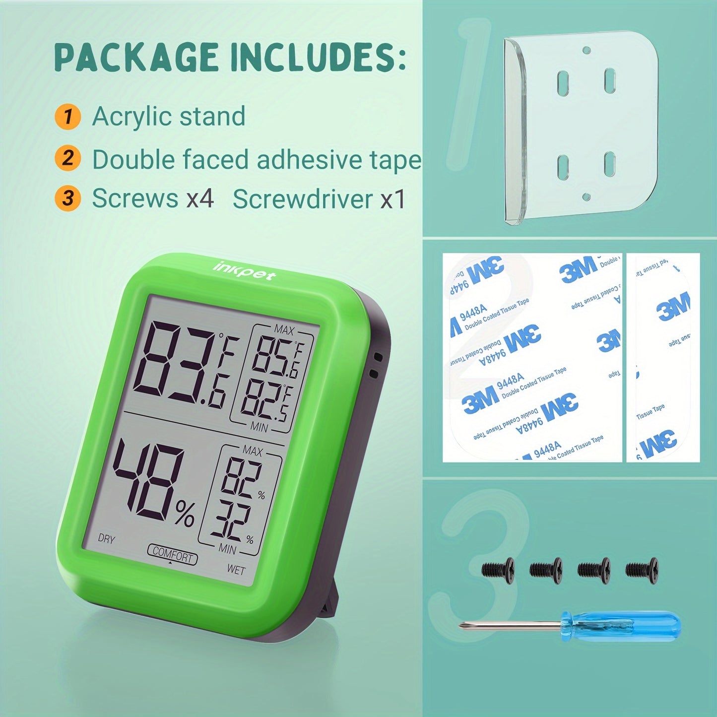 Digital Reptile Thermometer Hygrometer With Max Min Record Display
