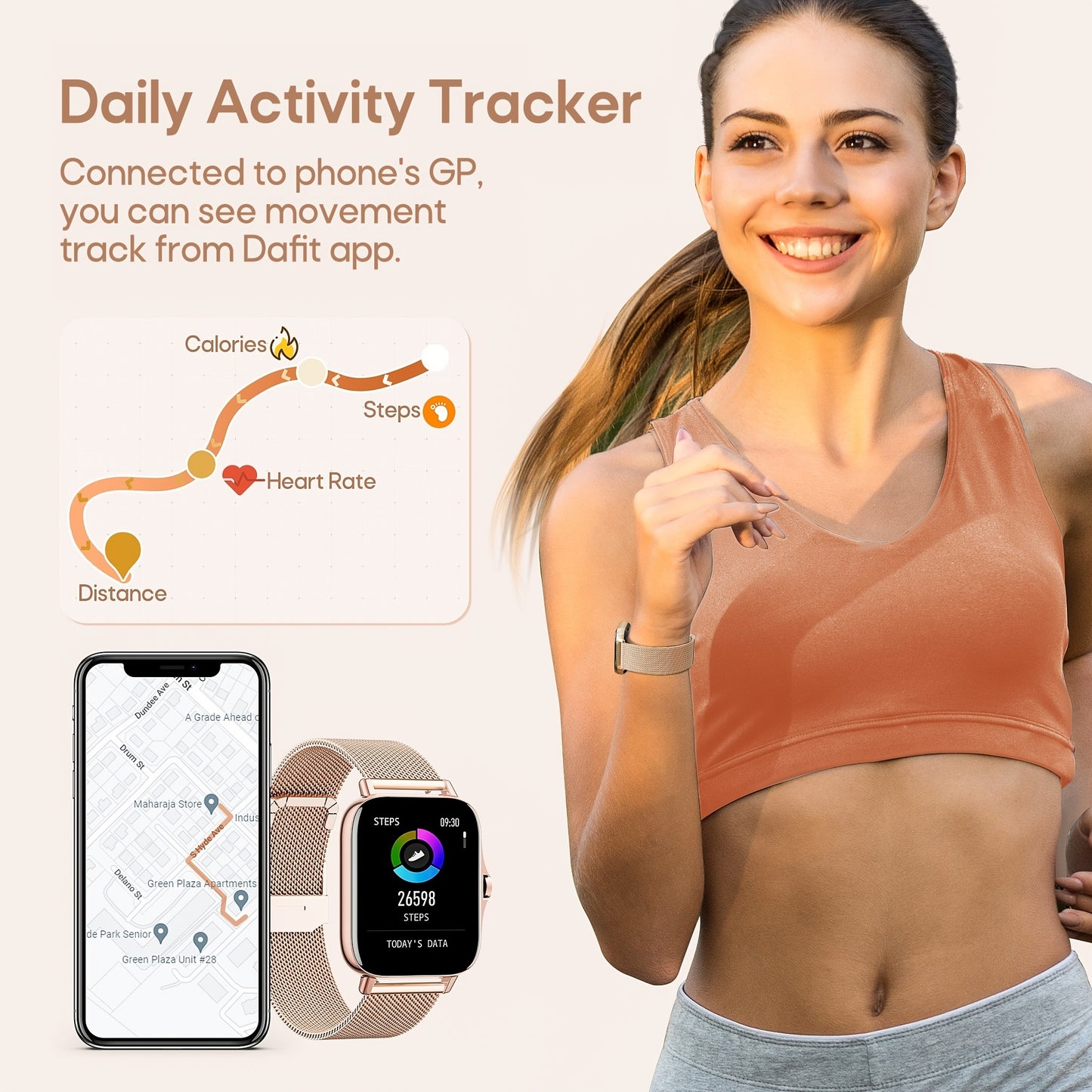 Smart Watch for Fitness Tracking and Call Notifications