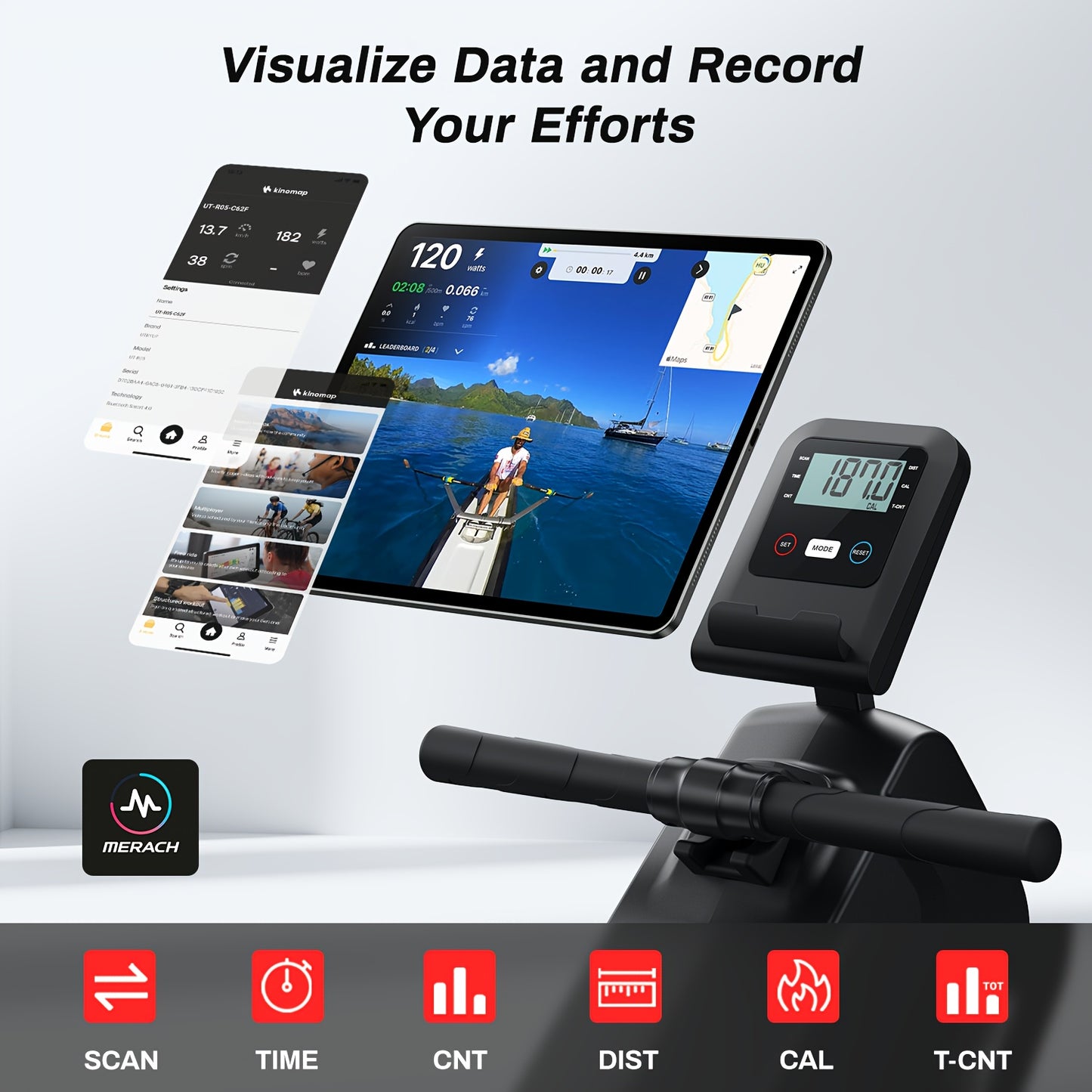 UTRYUP Compact Magnetic Water Rowing Machine for Home Workouts
