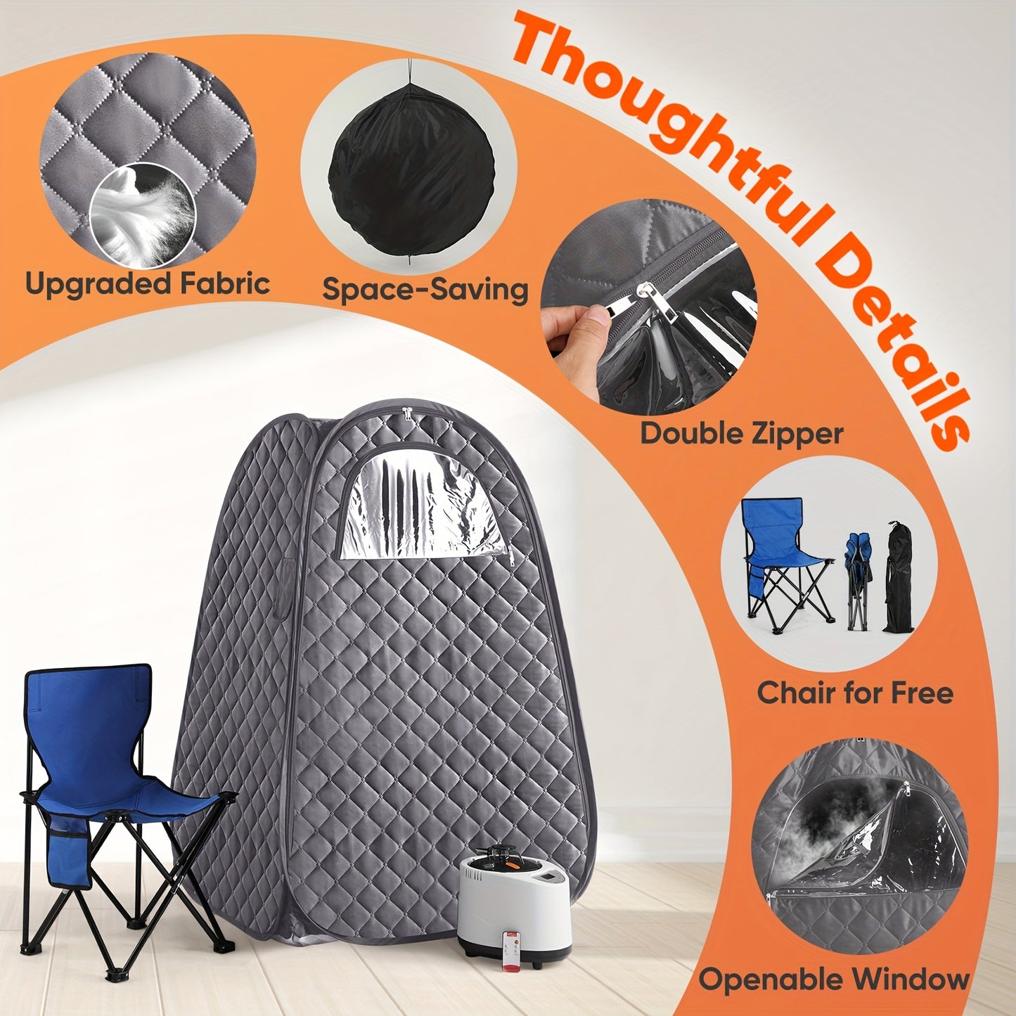Portable Full Body Steam Sauna Tent with Remote Control