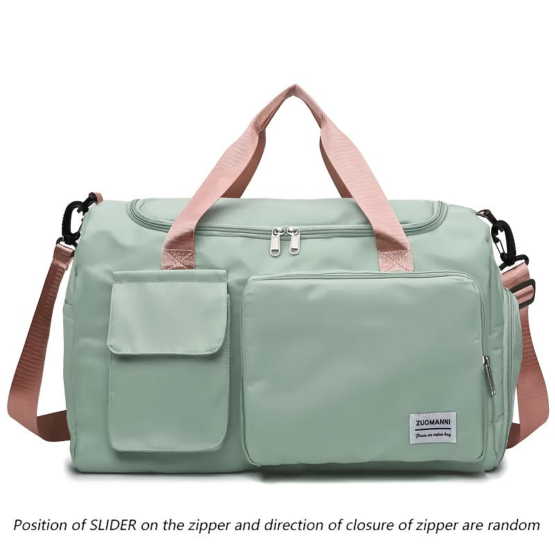 Heavy Duty Nylon Duffle Bag With Shoe Compartment For Travel