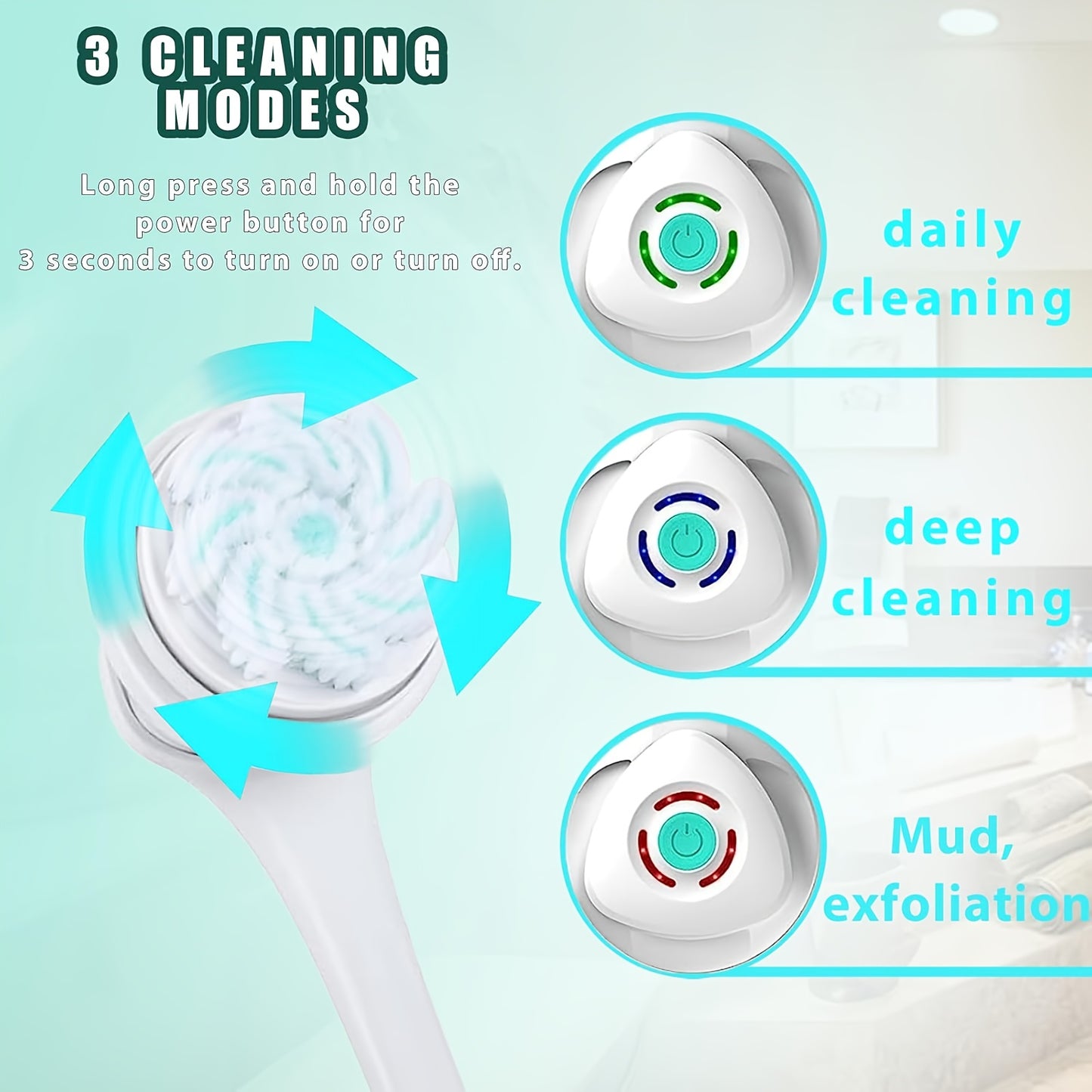 Rechargeable Electric Shower Brush Set for Relaxing Spa Experience