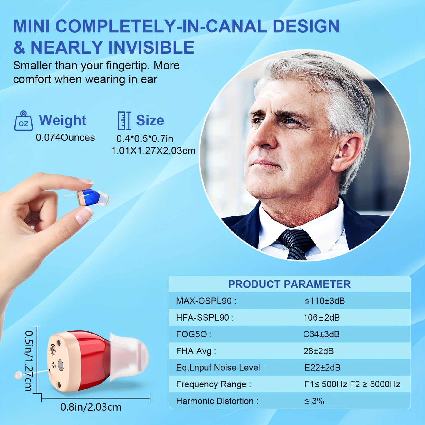 Rechargeable Noise Cancelling Hearing Aids for Seniors