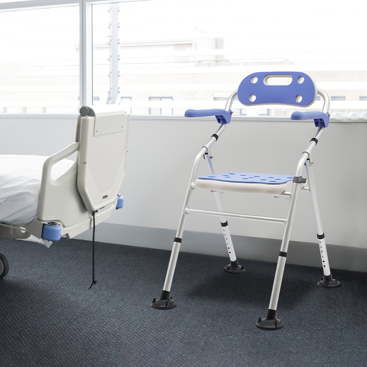 Adjustable Folding Shower Seat with Arms for Safety and Comfort
