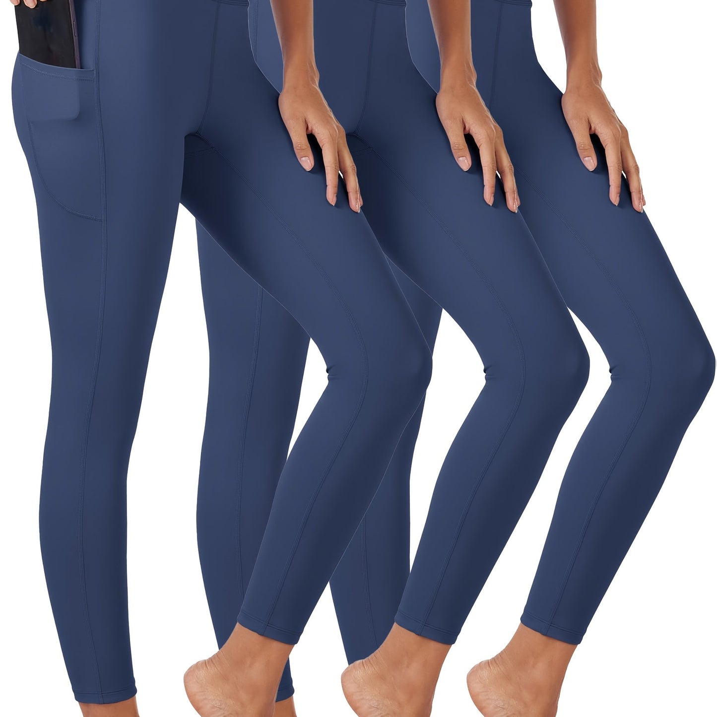 Buttery Soft High Waisted Yoga Pants 3-Pack With Pockets