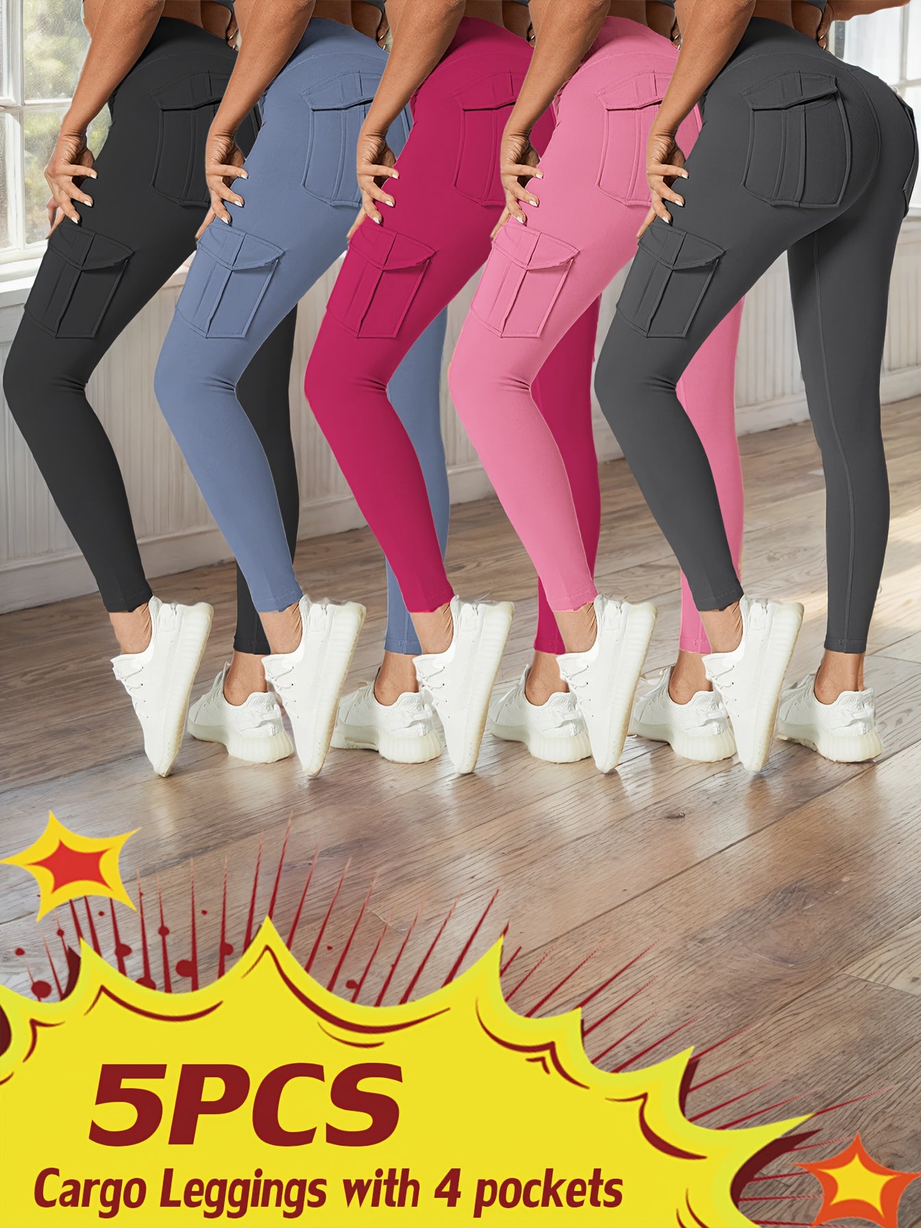 High Waist Yoga Leggings With Pockets Butt Lifting Set