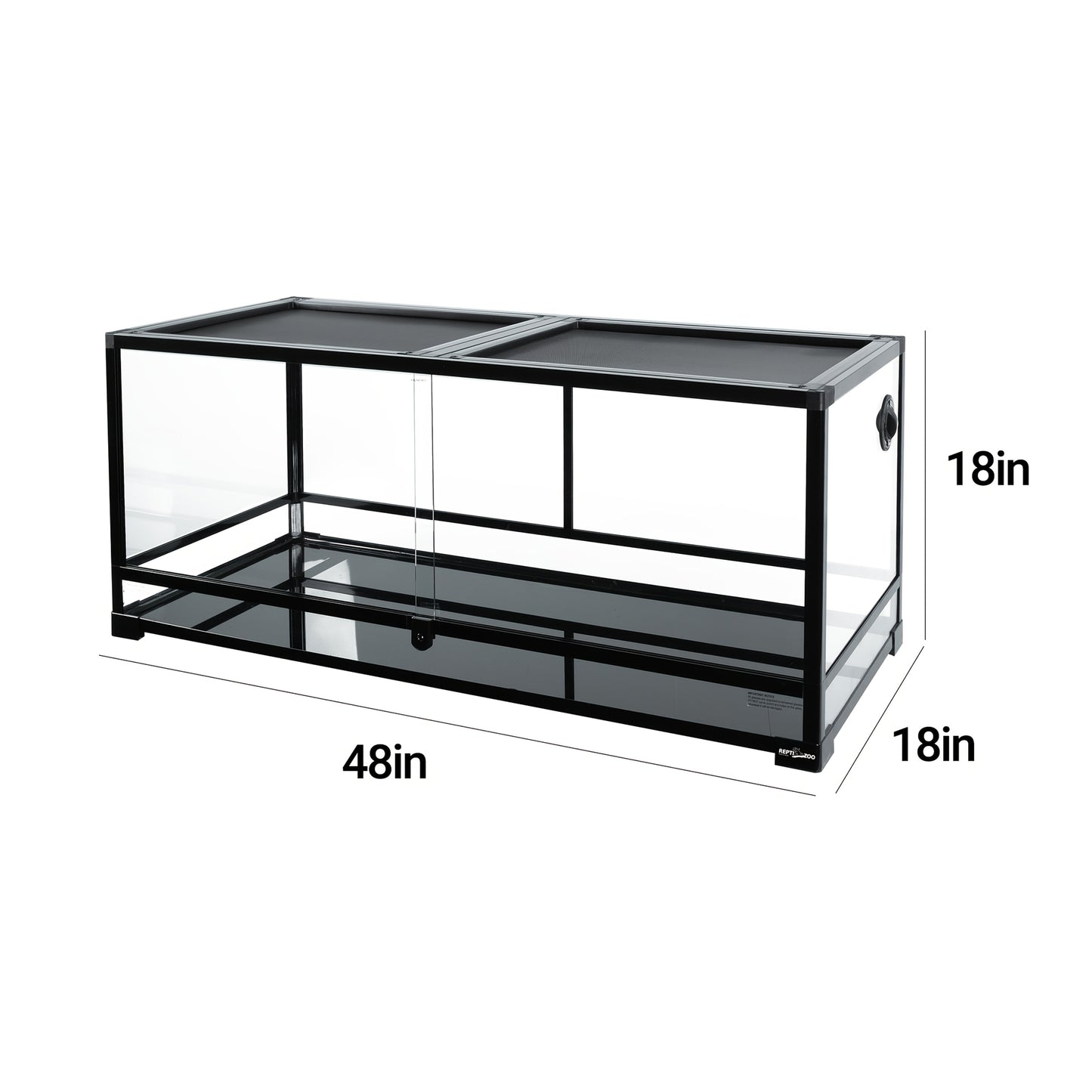 Repti Zoo Large Glass Terrarium With Sliding Doors