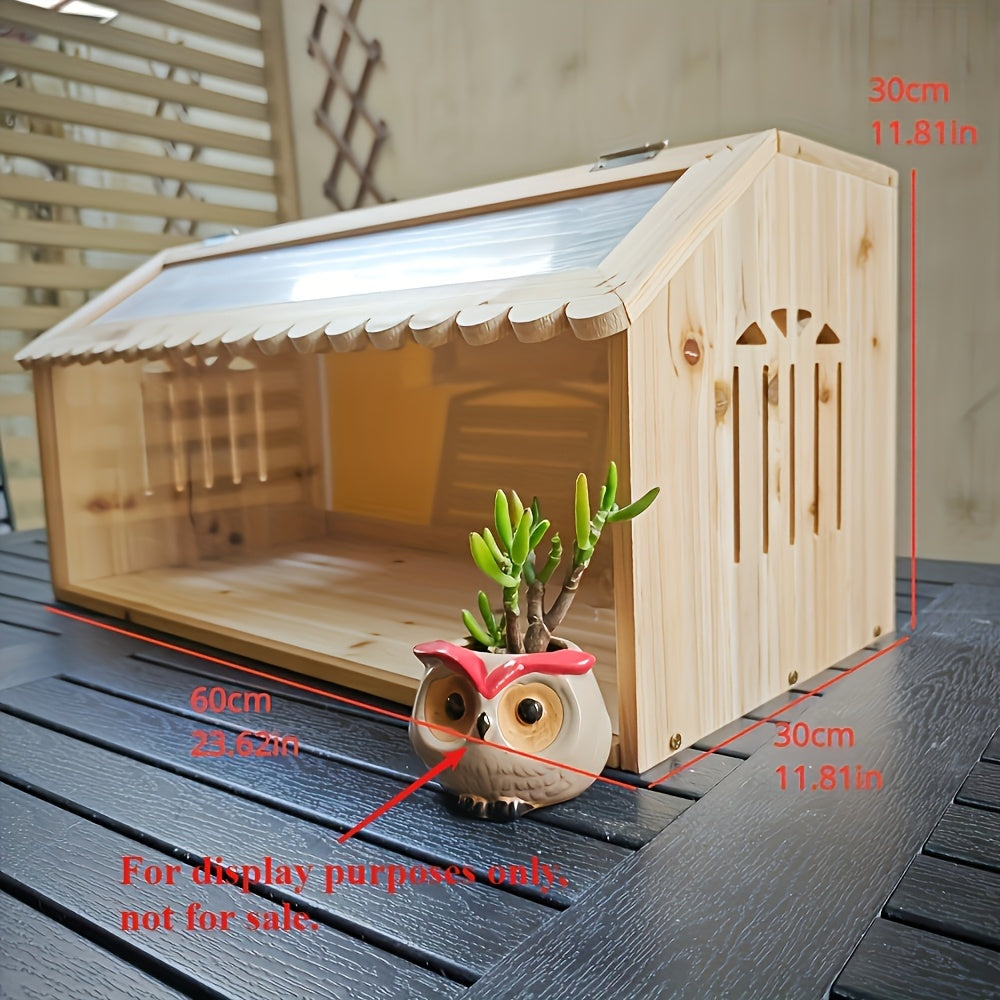 Wooden Insulated Pet Nest Box for Small Animals and Birds