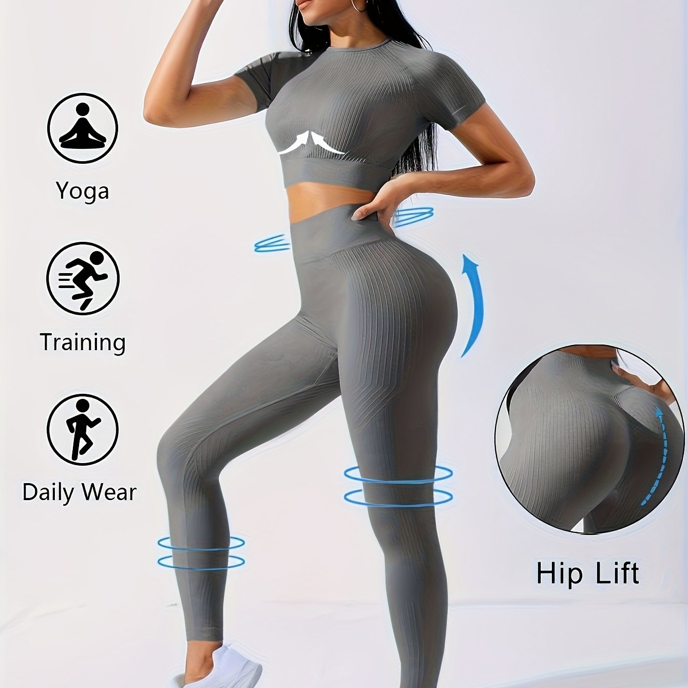 Women's Workout Set Yoga Top Leggings Activewear Essentials