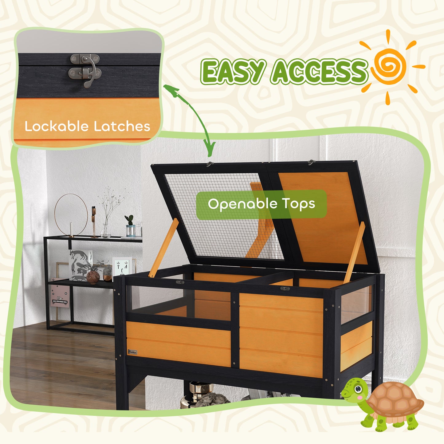 Tortoise Habitat with Shelf Storage and Weather Protection