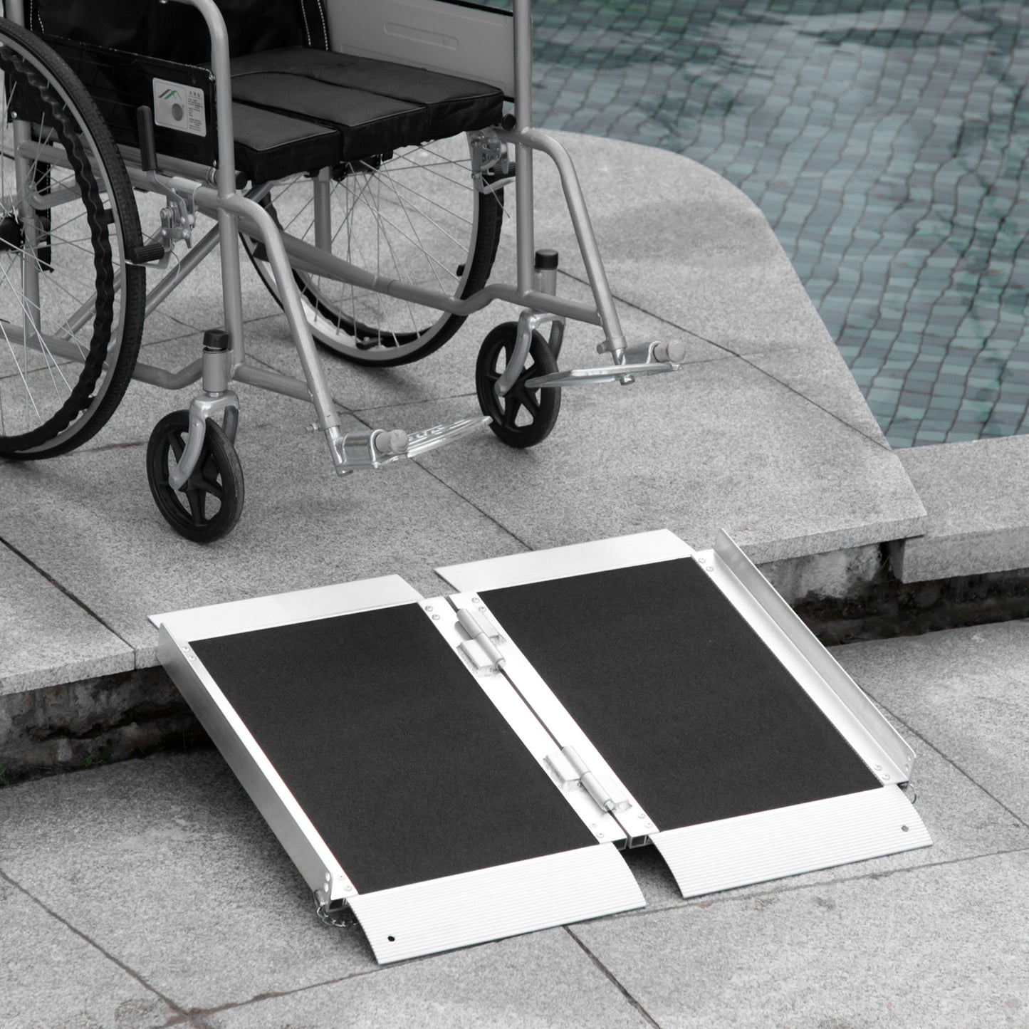 Folding Aluminum Wheelchair Ramp with Non-Slip Surface