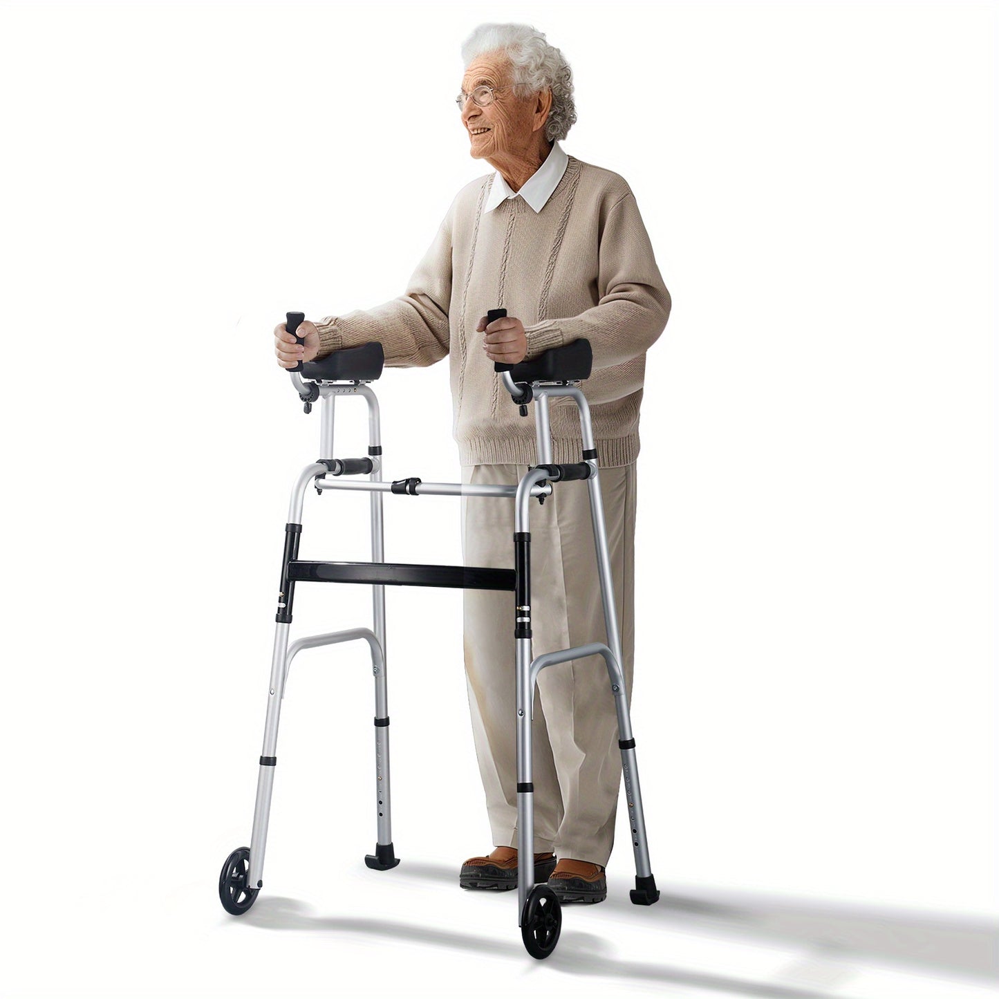 Happybuy 2 in 1 Folding Walker for Comfortable Mobility Assistance