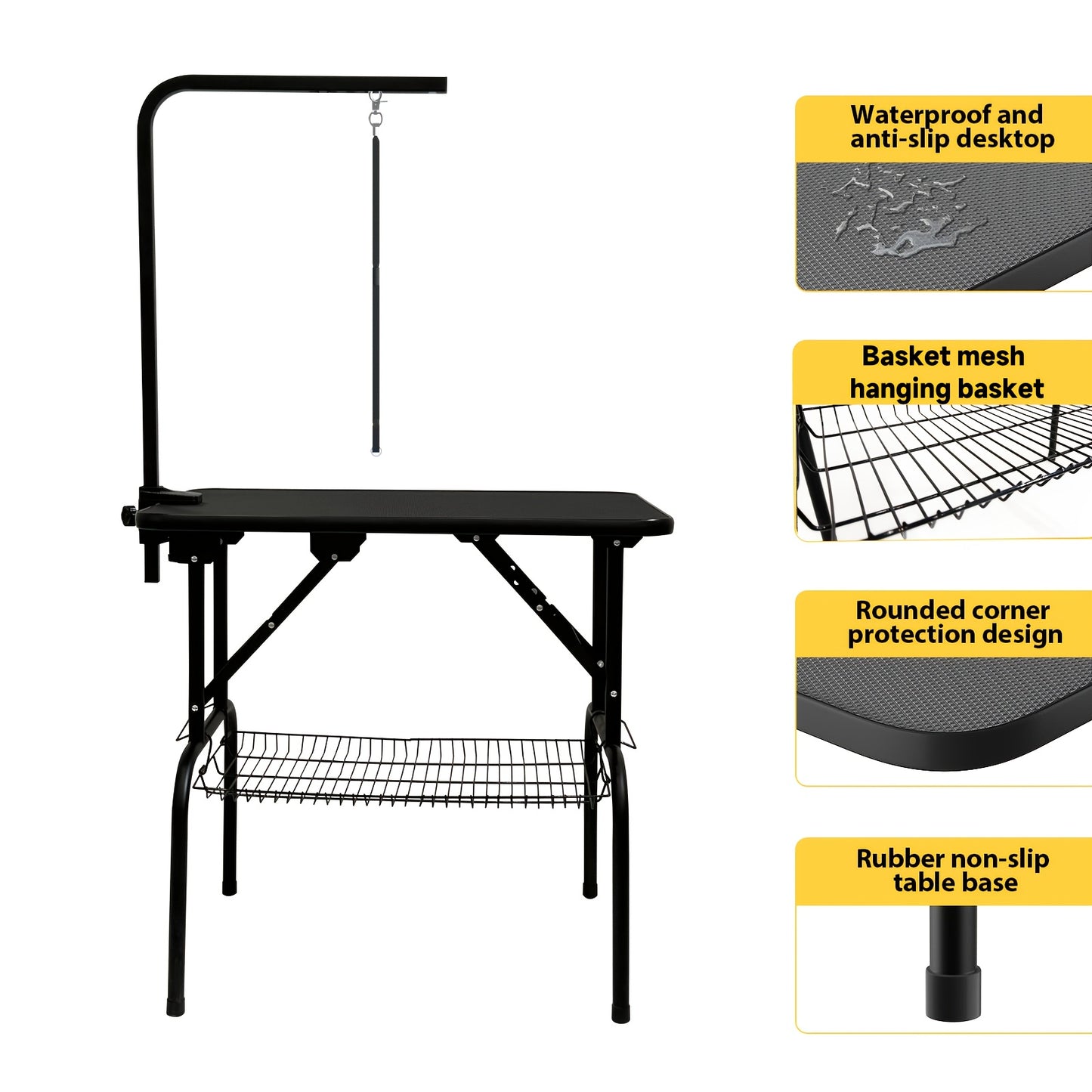 Portable Height Adjustable Pet Grooming Table for Home Use