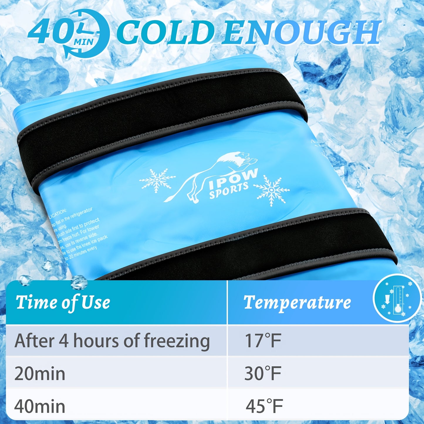 Extra Large Knee Ice Pack Wrap for Pain Relief