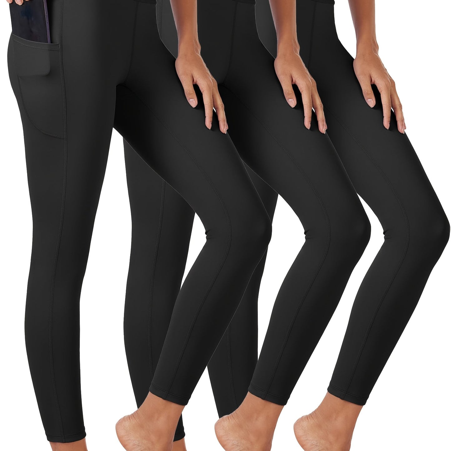 Buttery Soft High Waisted Yoga Pants 3-Pack With Pockets