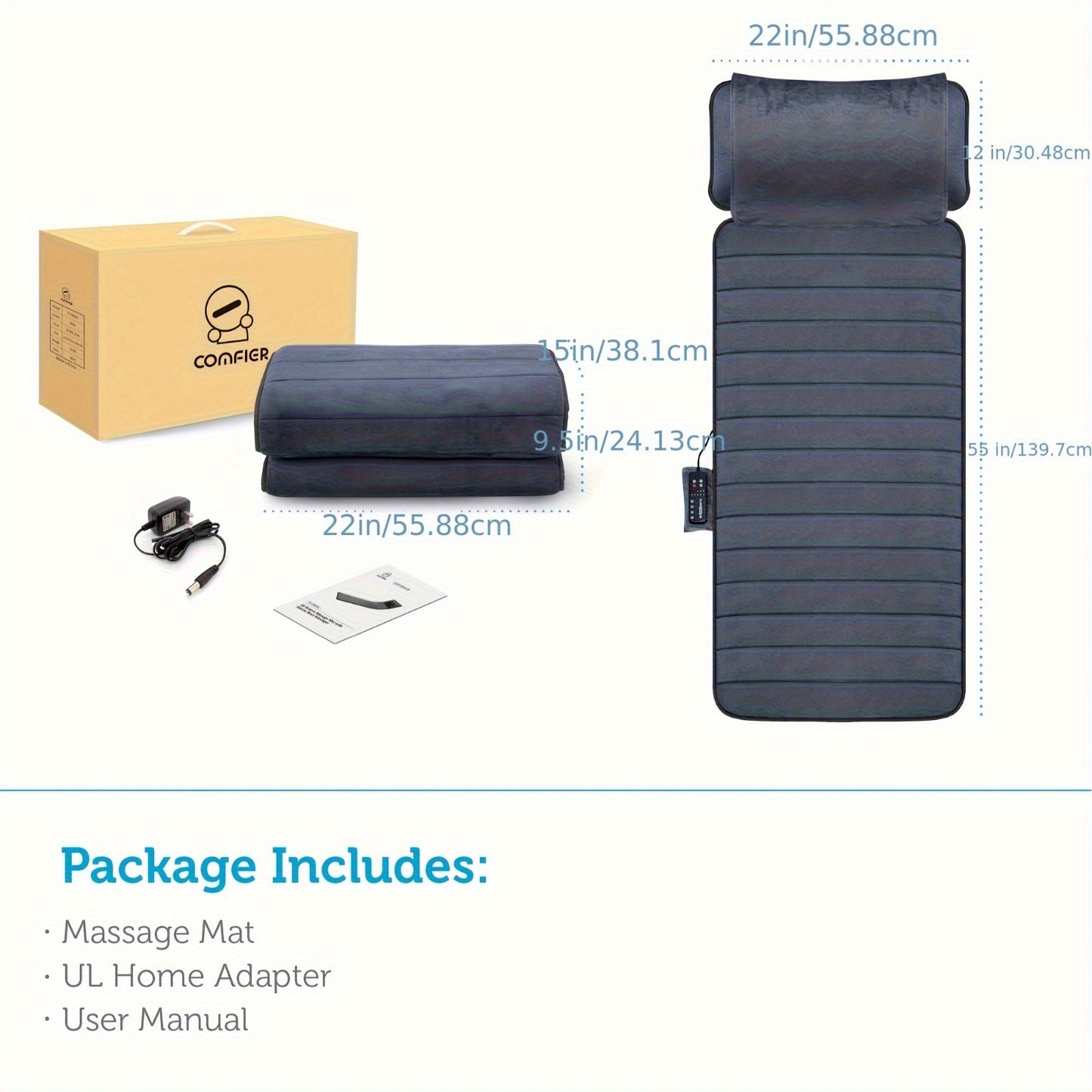 Comfier Full Body Massage Mat With Neck Pillow and Heating Pads