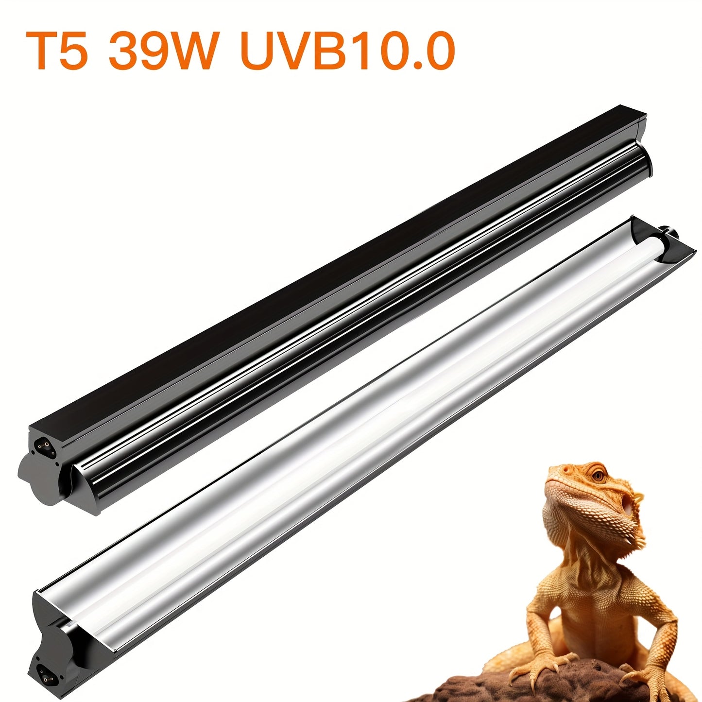 T5 UVB Reptile Light Fixture Combo Kit for Desert Terrariums