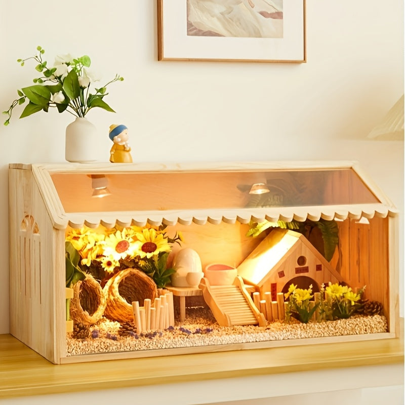 Wooden Insulated Pet Nest Box for Small Animals and Birds