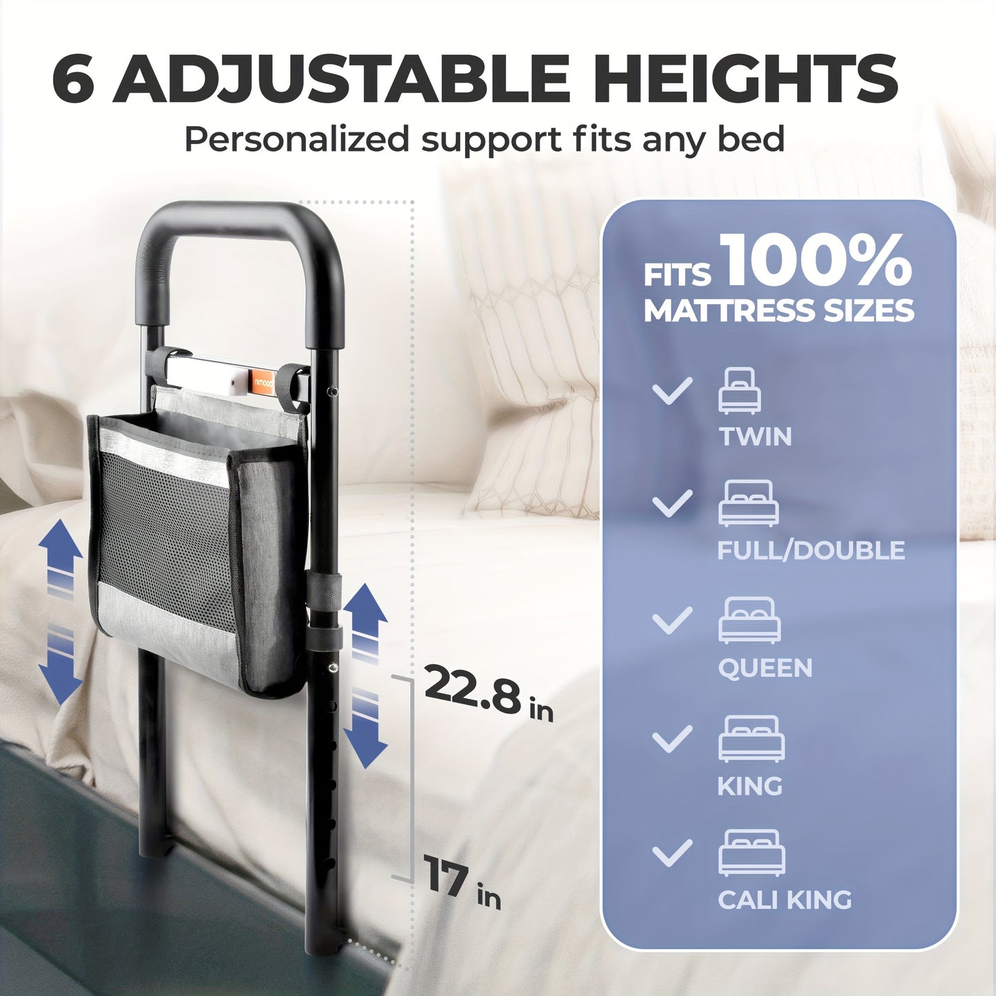 Nimood C1 Pro Bed Rails for Elderly Adult Safety