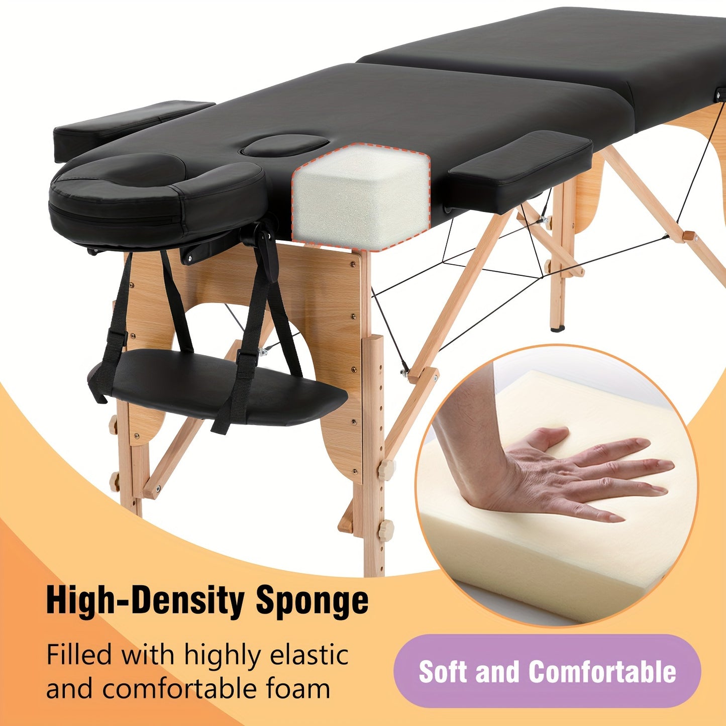 Portable Adjustable Massage Table with Bag for Spa and Tattoo