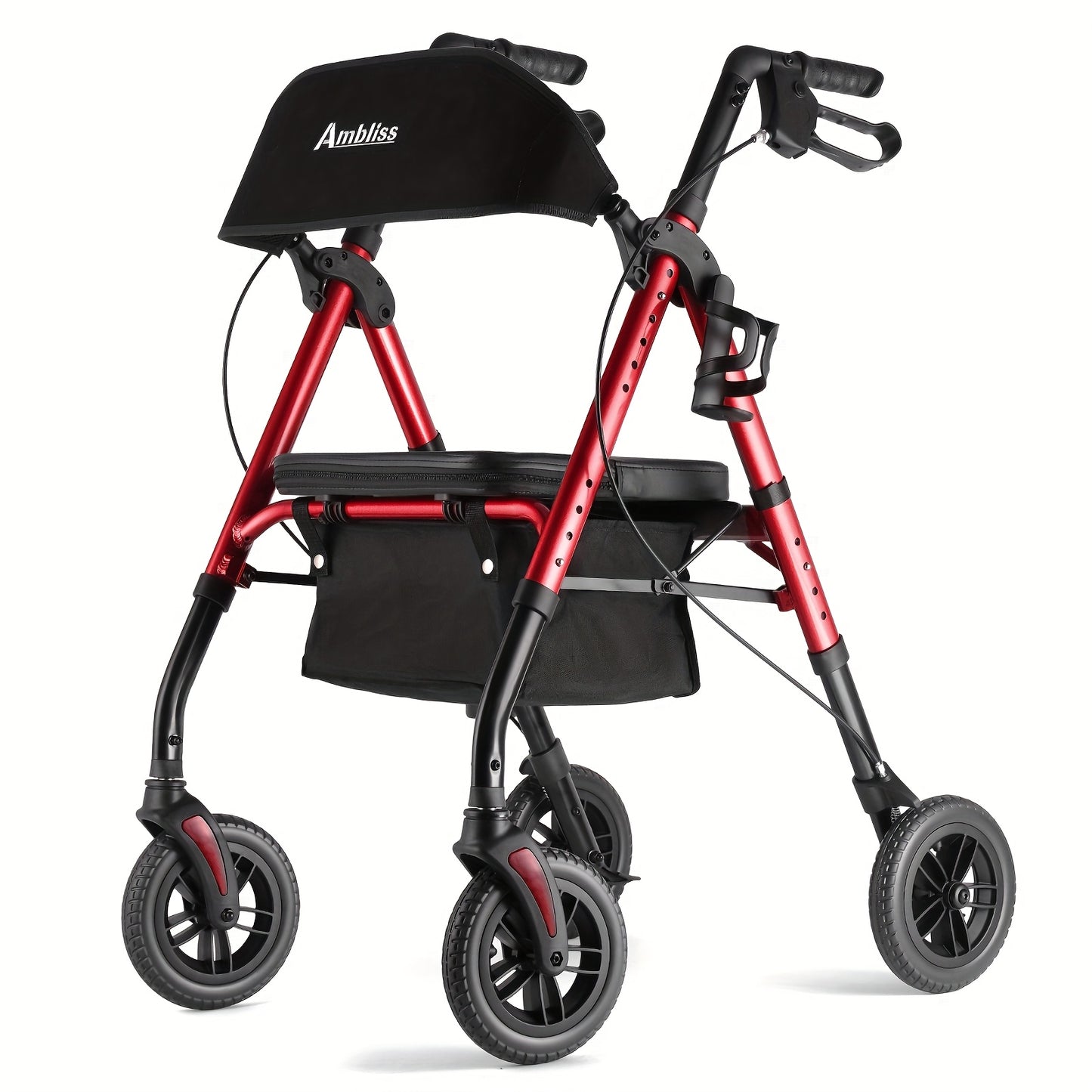 All-Terrain Rollator Walker with Tray and Padded Seat
