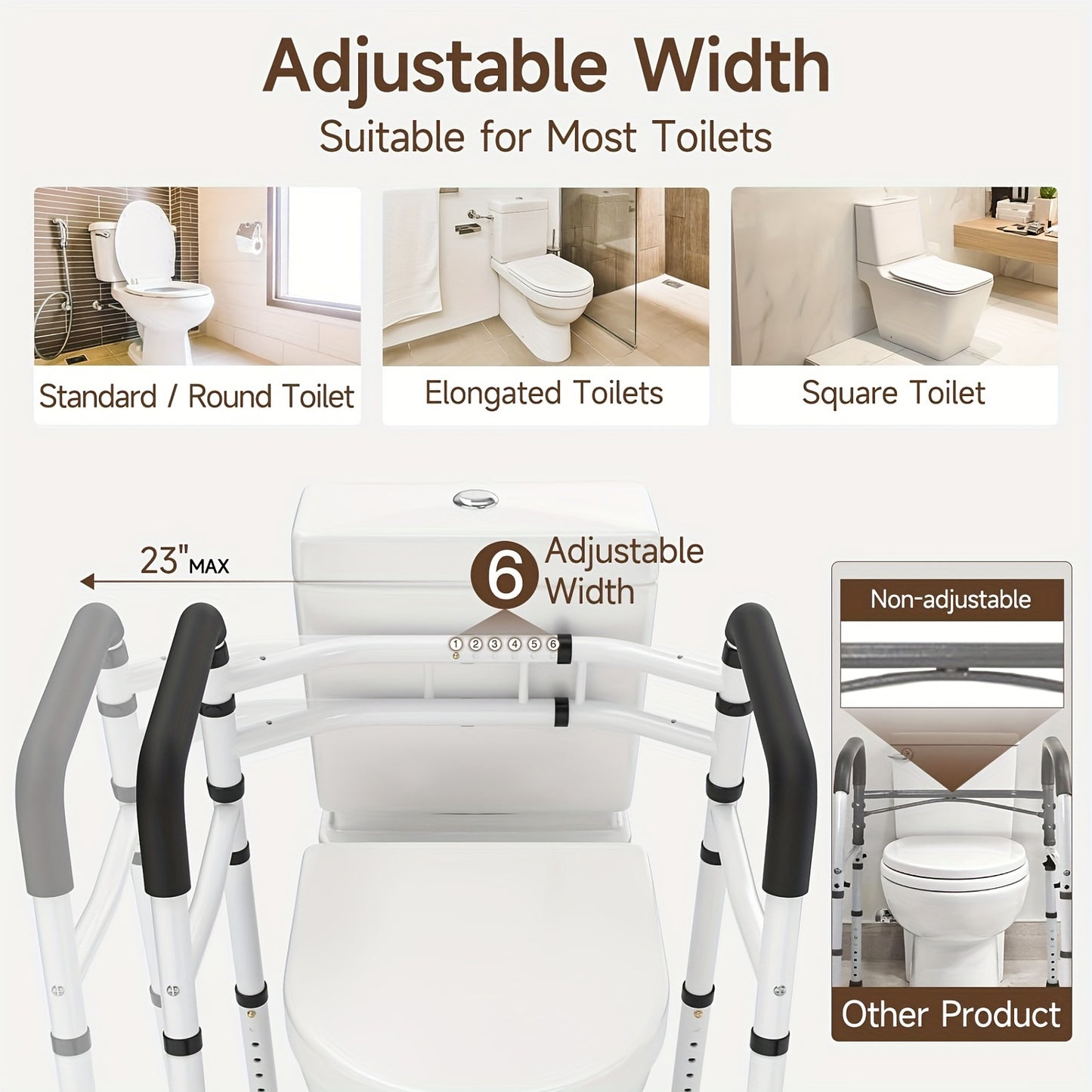 Toilet Safety Rails for Bathroom Stability and Support