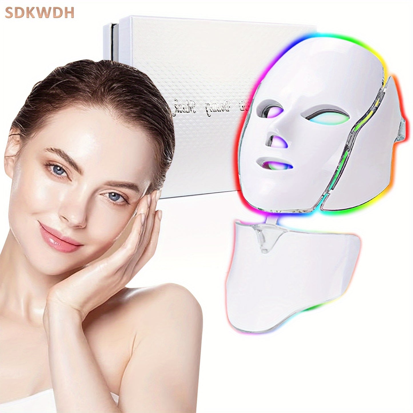 LED Light Therapy Mask for Face and Neck Care
