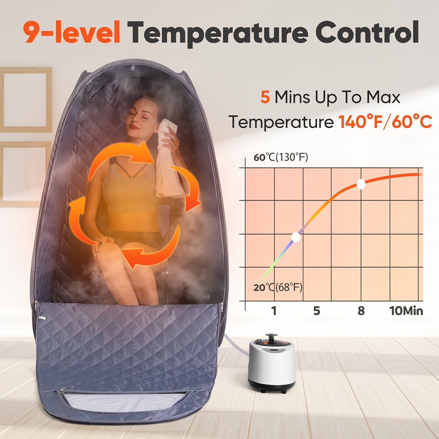 Portable Full Body Steam Sauna Tent with Remote Control
