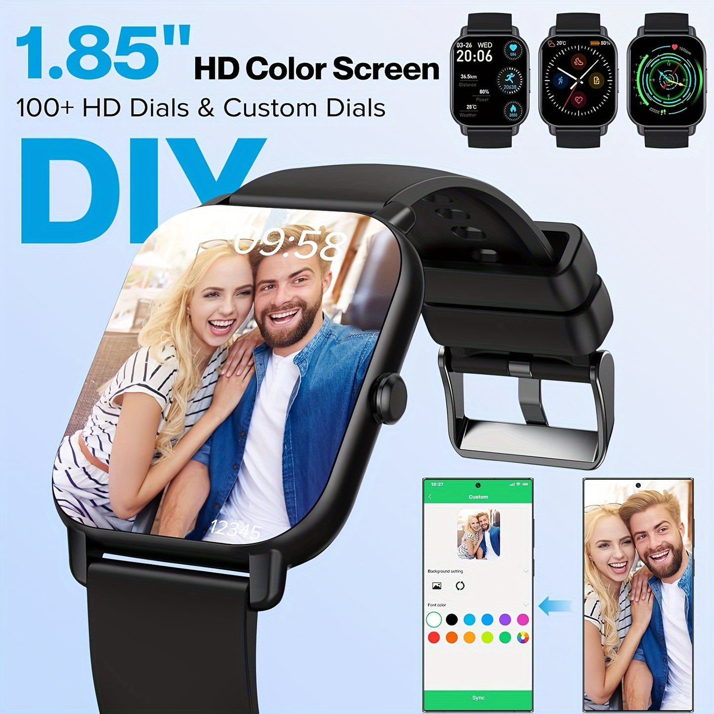 Smart Watch With Call Functionality and Fitness Tracking Features