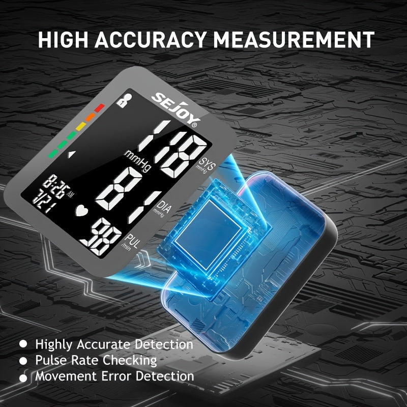 Automatic Digital Wrist Blood Pressure Monitor with Backlit Display