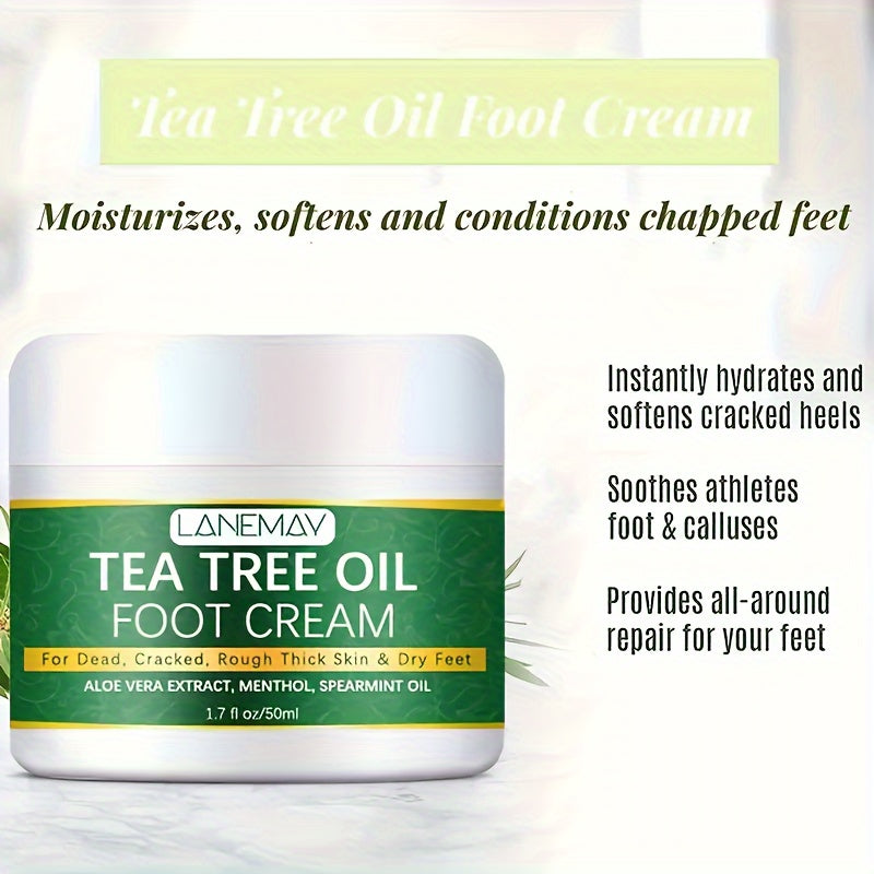 Moisturizing Foot Cream with Tea Tree Oil and Aloe Vera