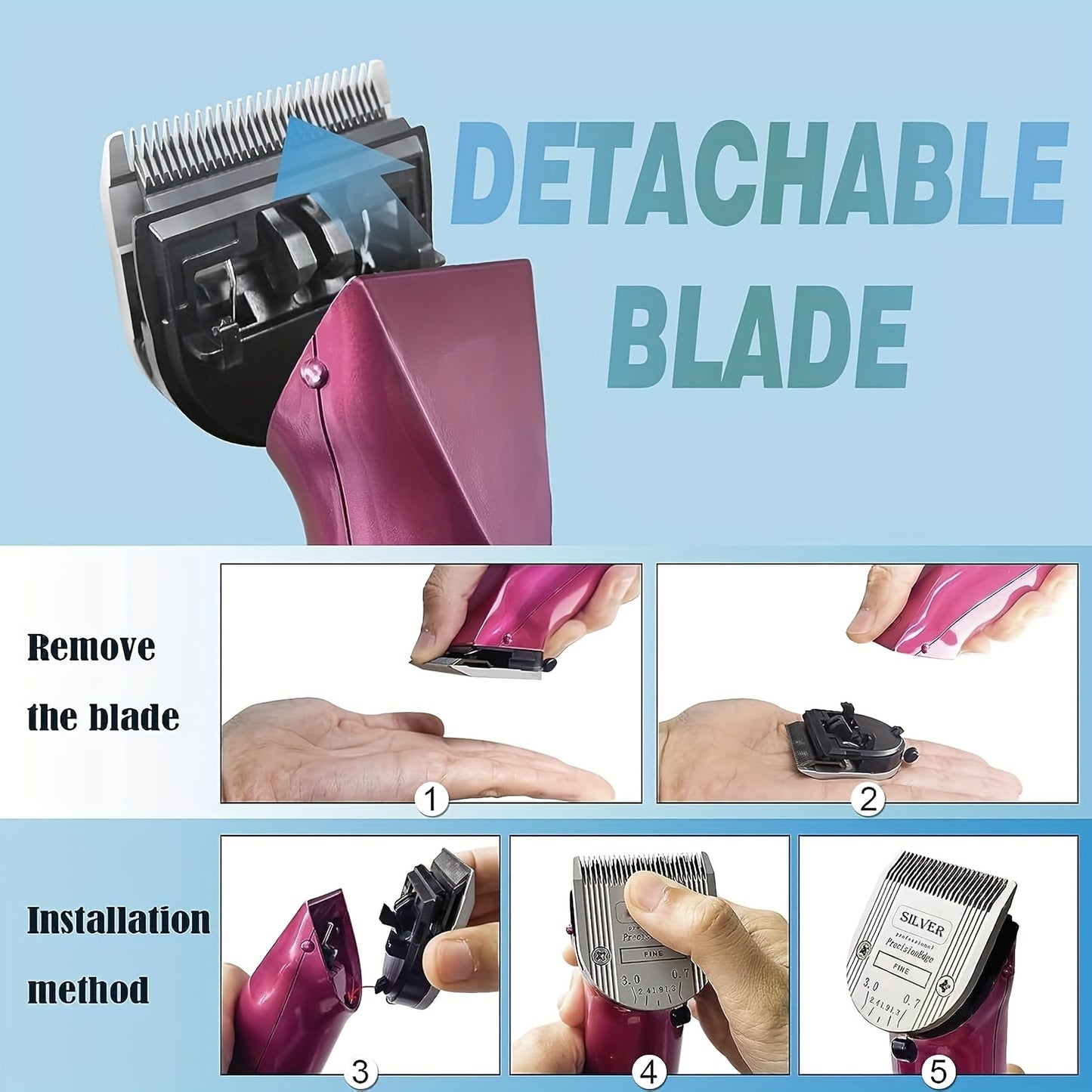 5 In 1 Replacement Blades for Dog Grooming Clippers