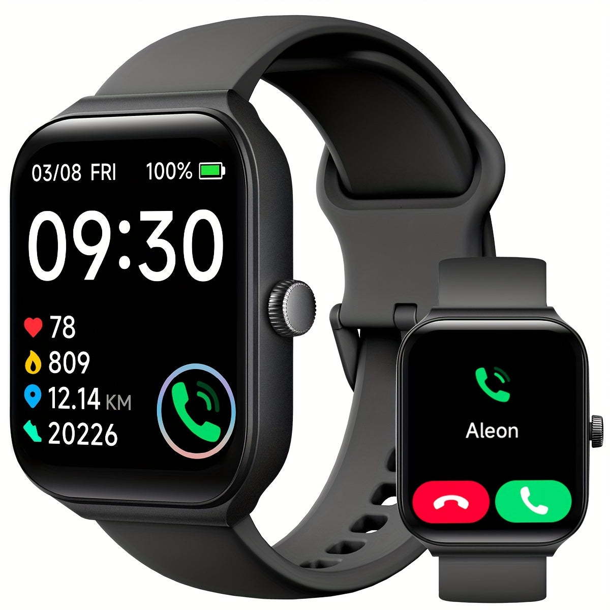 TOOBUR Smartwatch with Call Feature and Fitness Tracking Capabilities