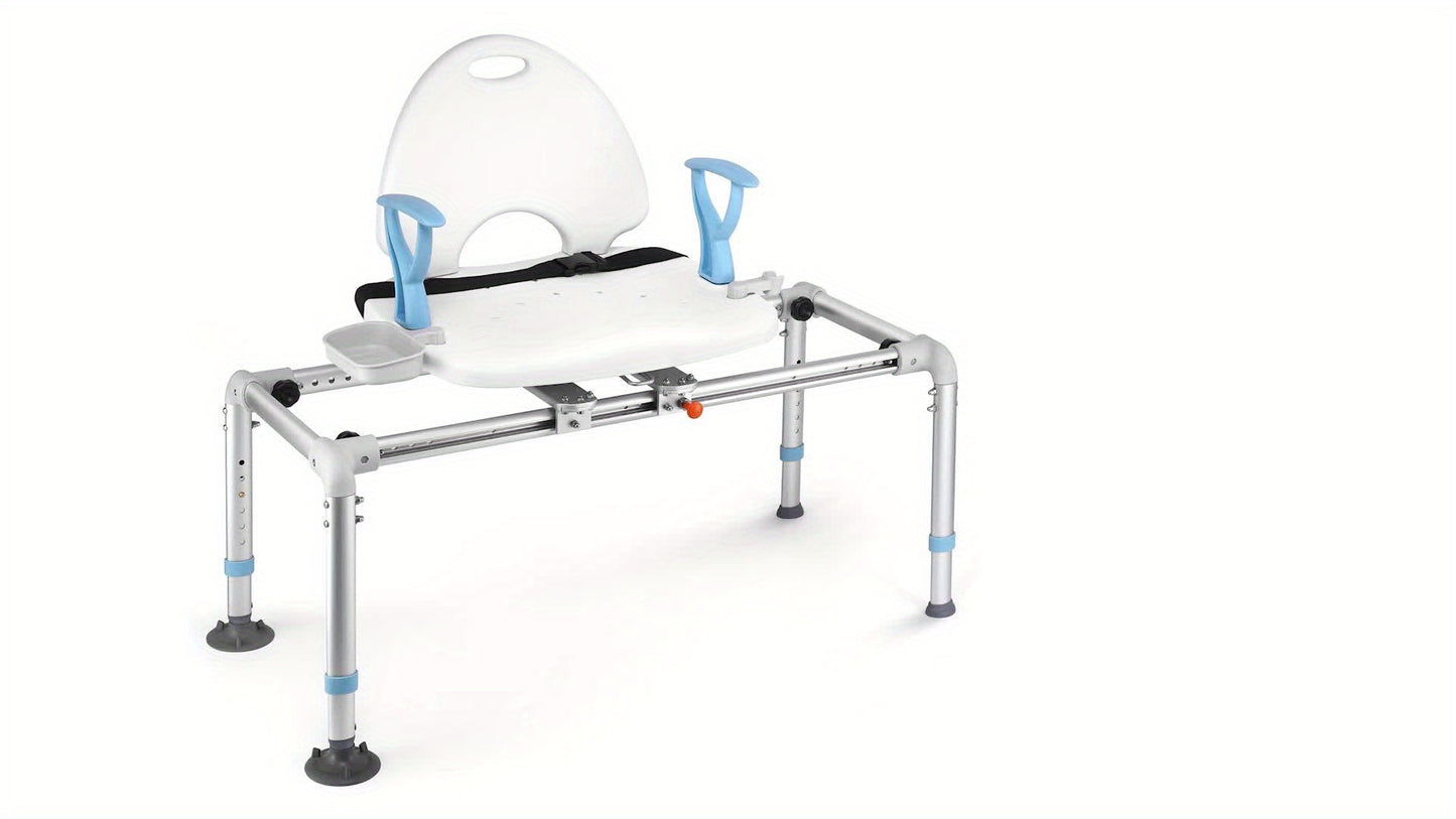Adjustable Height Elderly Shower Bath Bench with Safety Seat
