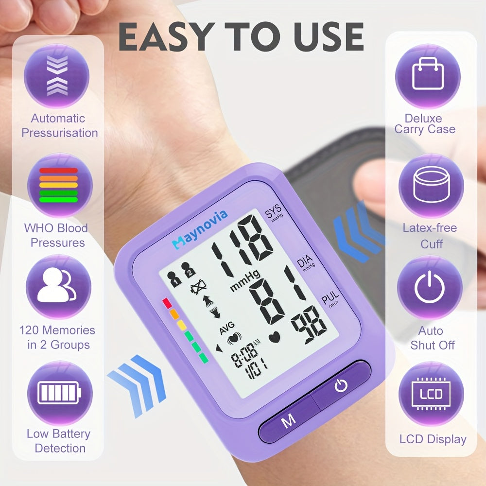 MAYNOVIA Digital Wrist Blood Pressure Monitor for Home Use