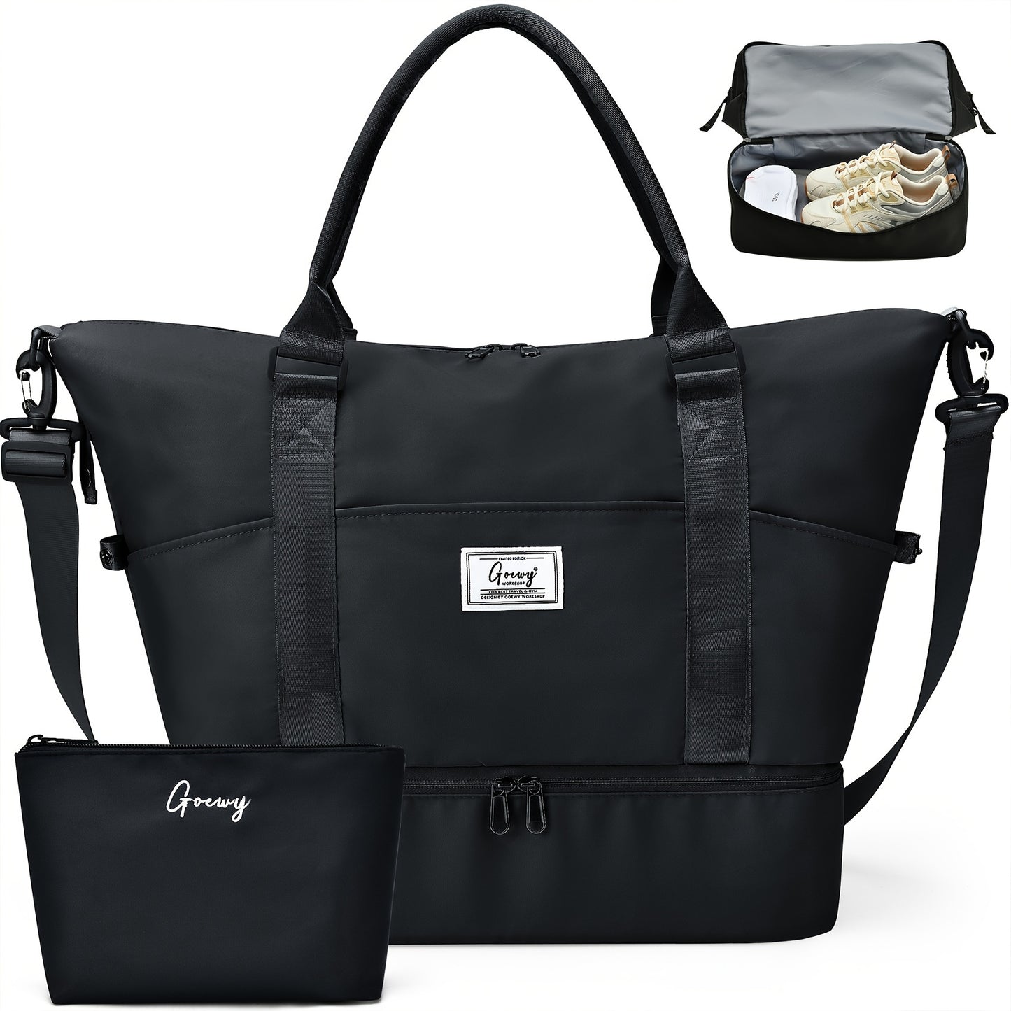 Womens Travel Duffel Bag With Toiletry And Shoe Compartment