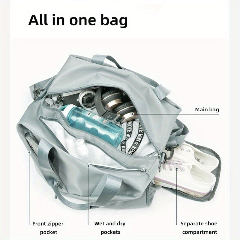 Heavy Duty Gym Bag With Shoe Compartment And Easy Clean