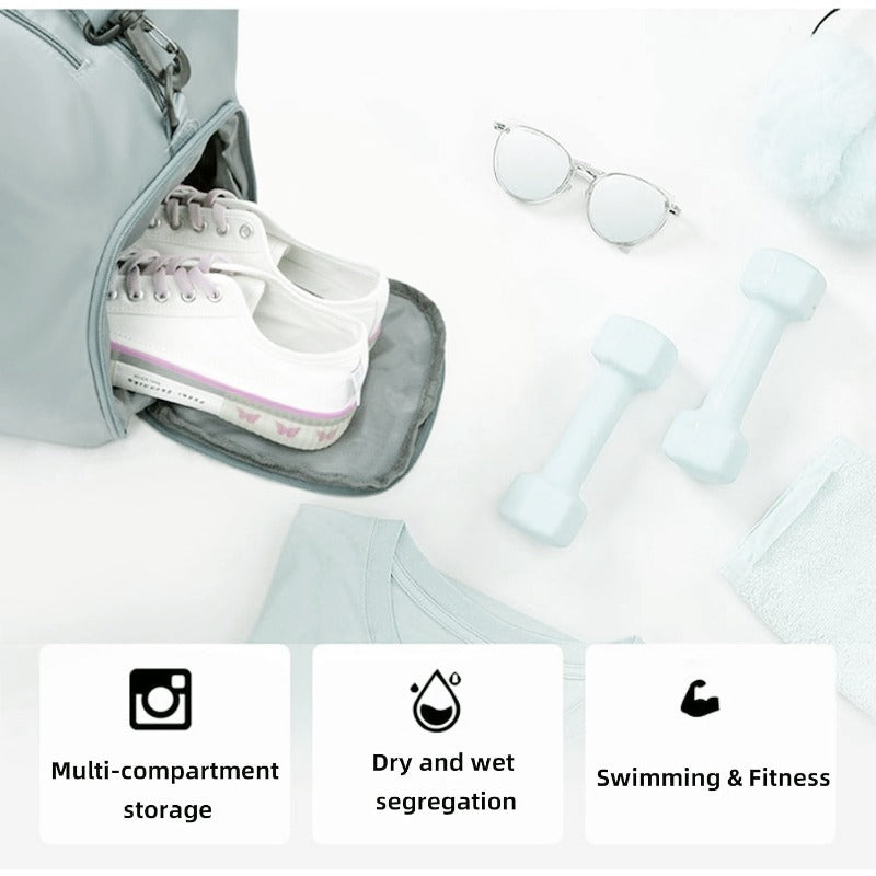 Womens Gym Bag With Dry Wet Separation Shoe Compartment