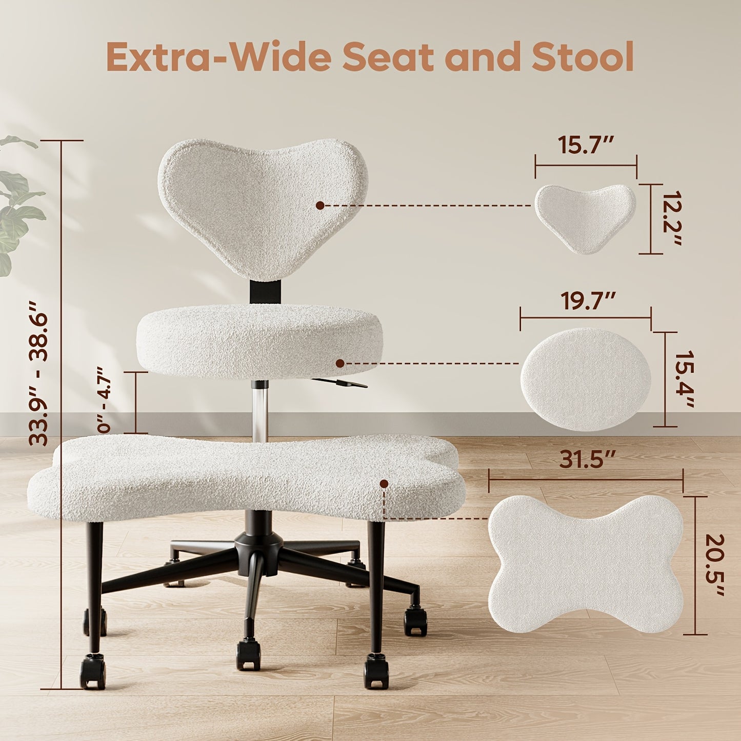 Pinmoco Cross Legged Ergonomic Office Chair With Wheels