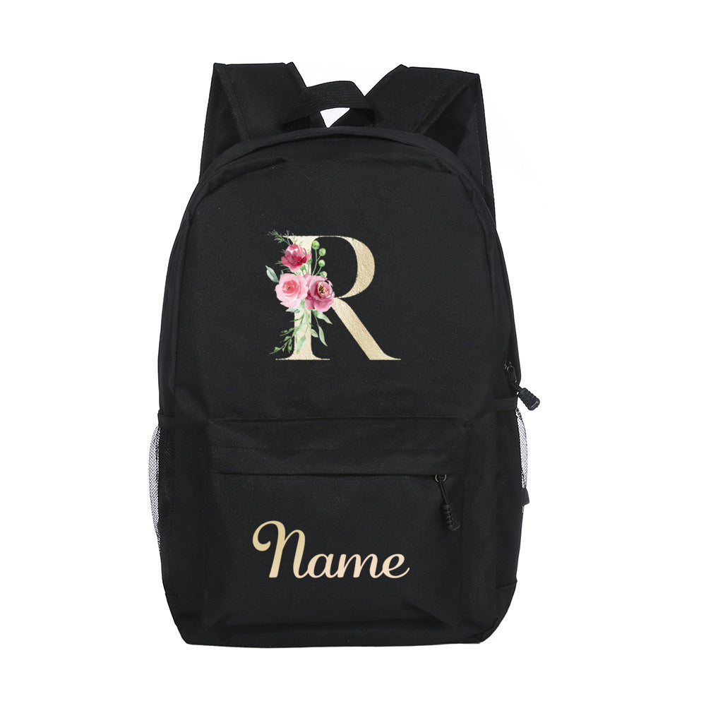 Alphabet Name Backpack Customizable Name Laptop Bag