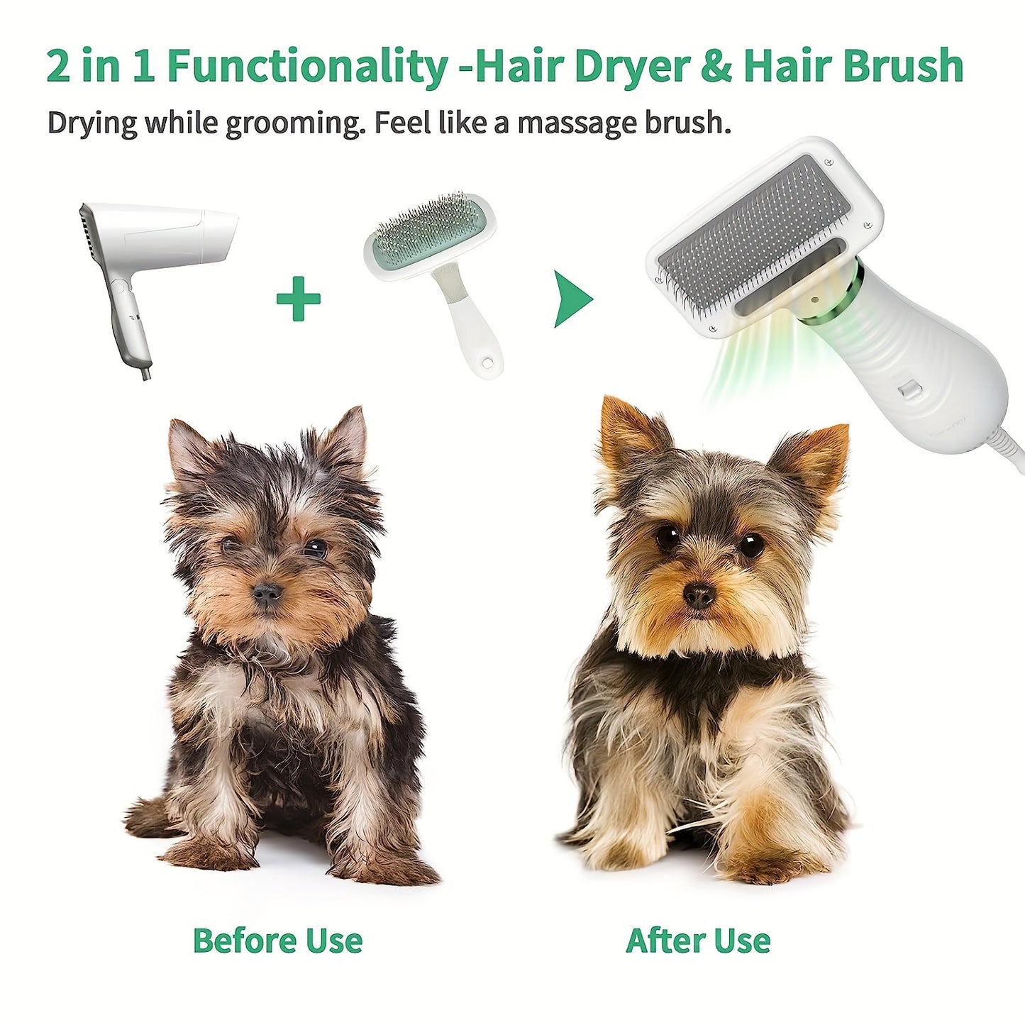 Livekey 2-in-1 Pet Grooming Dryer and Slicker Brush