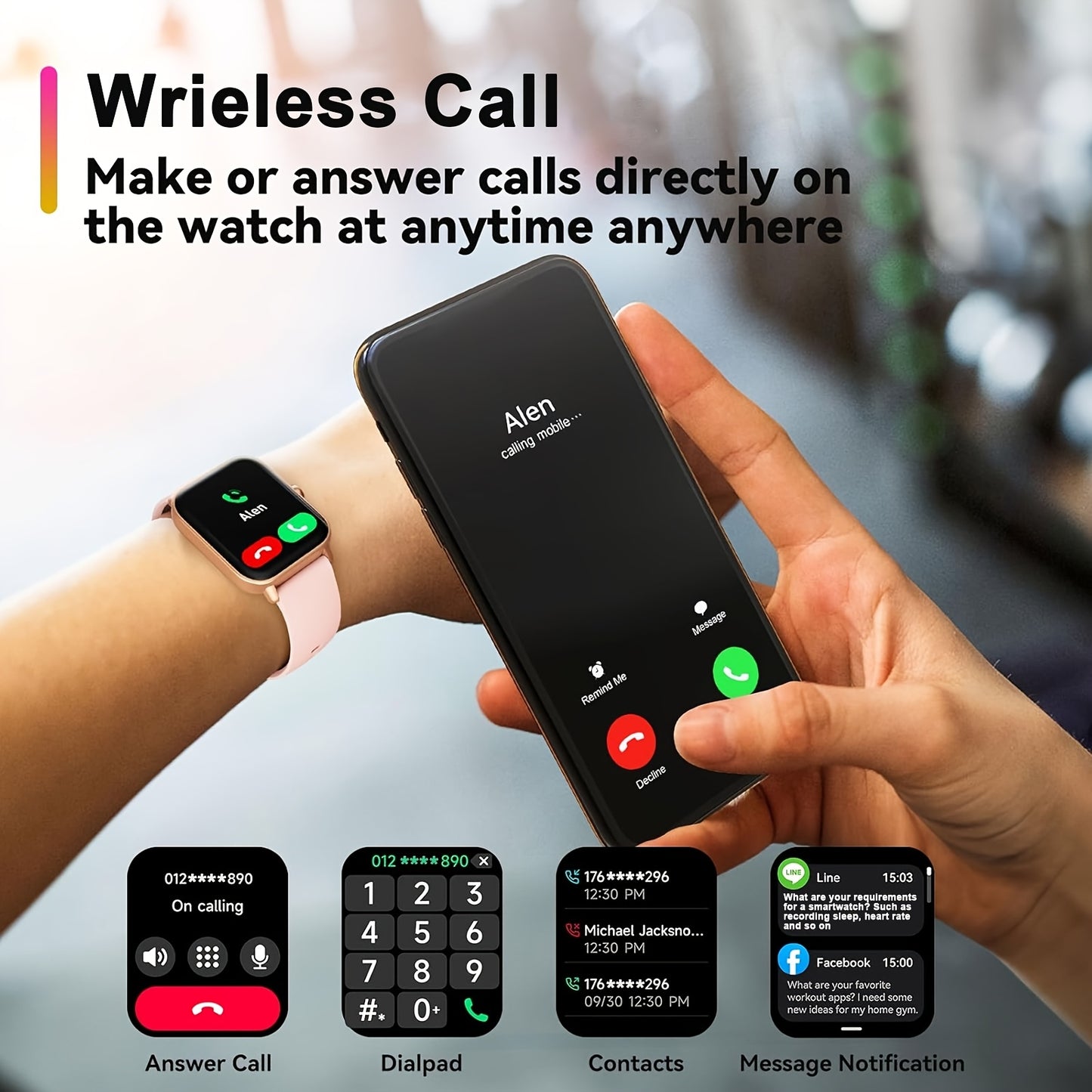 FUVEHA Smart Watch With Alexa And 100 Sports Modes