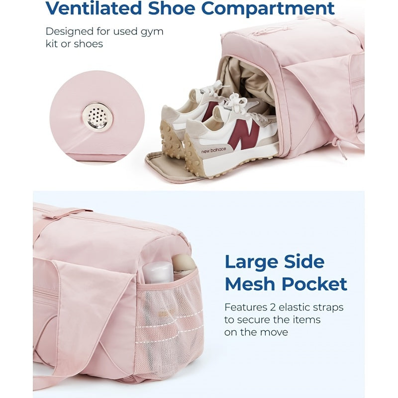 Women Gym Bag With Water Bottle Pocket And Shoe Compartment