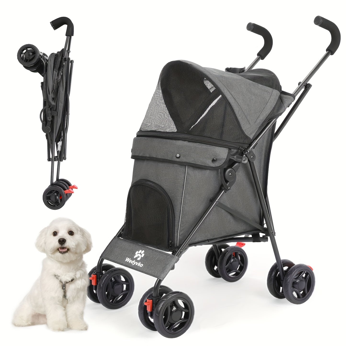 Pet Stroller Folding Cart for Dogs and Cats on the Go