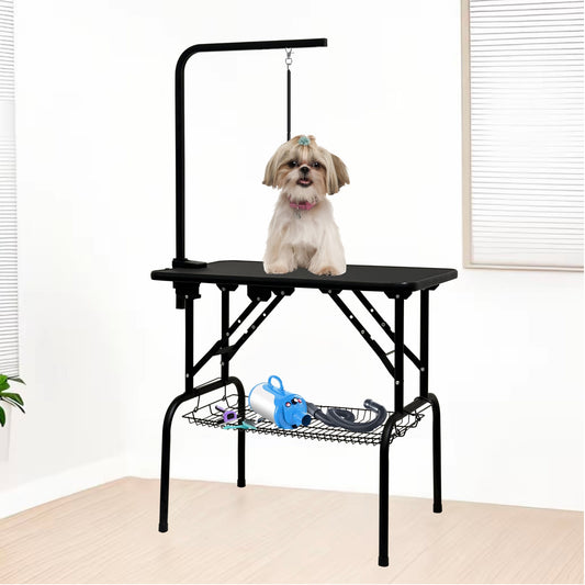 Portable Height Adjustable Pet Grooming Table for Home Use