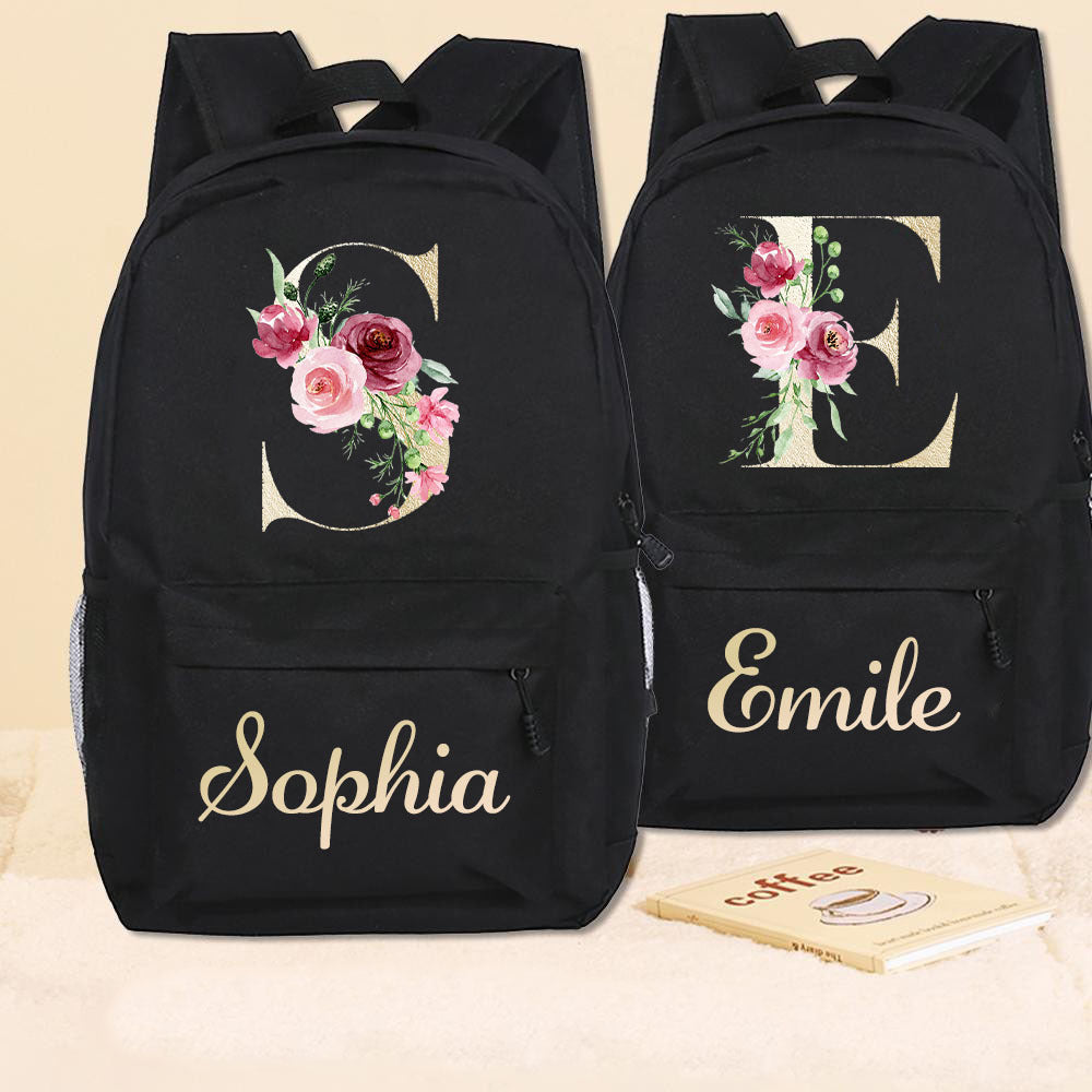 Alphabet Name Backpack Customizable Name Laptop Bag