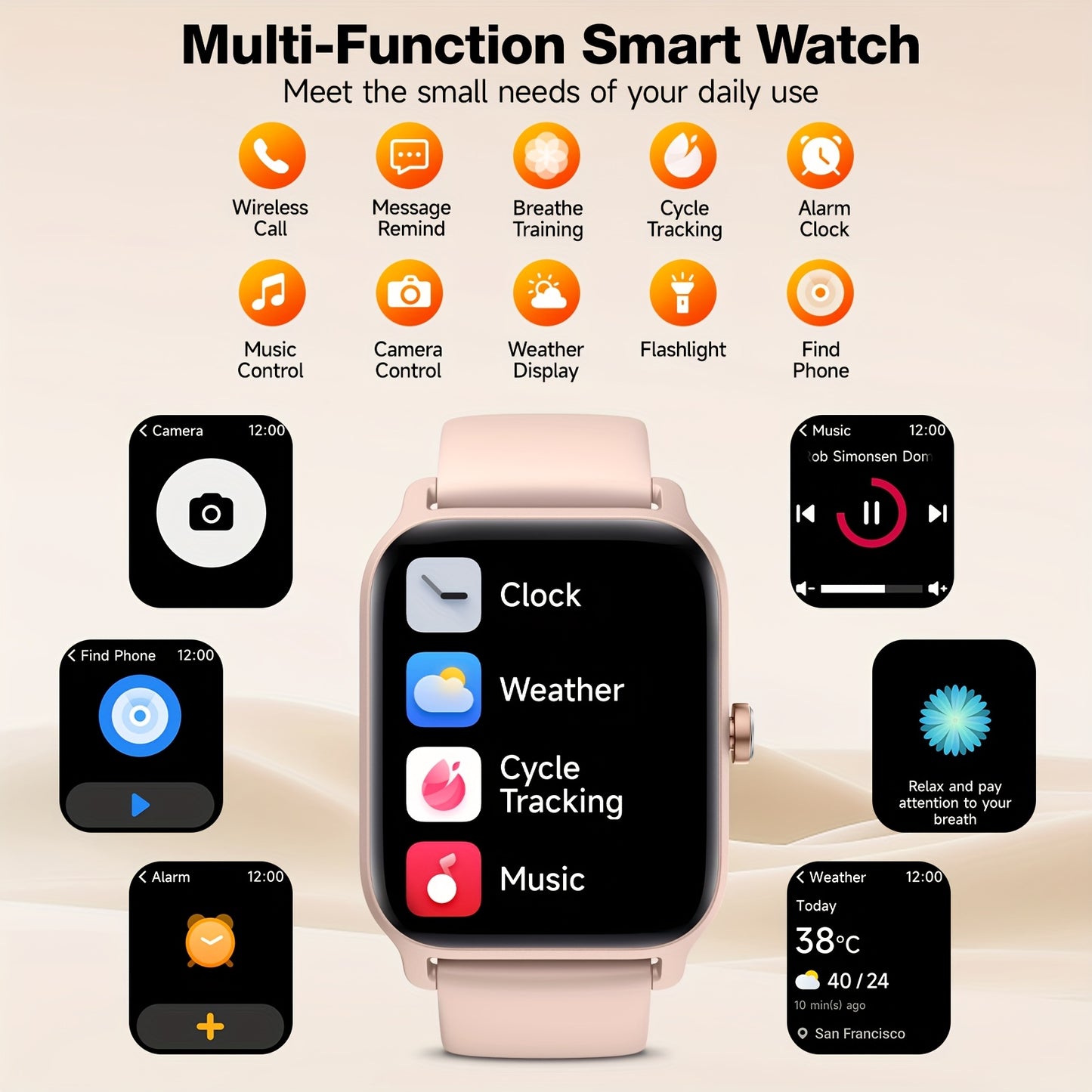 FAWEIO Smart Watch for Women with Fitness Tracker and Alexa