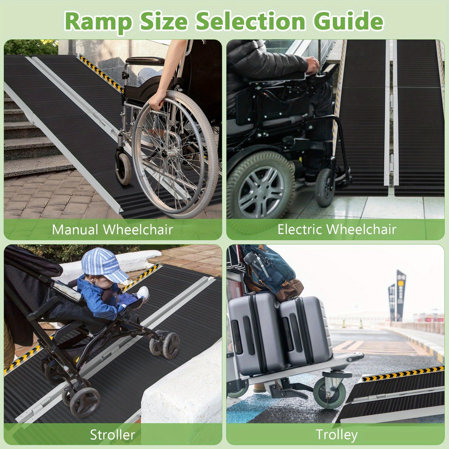 Maxmass Portable Aluminum Wheelchair Ramp for Safe Access