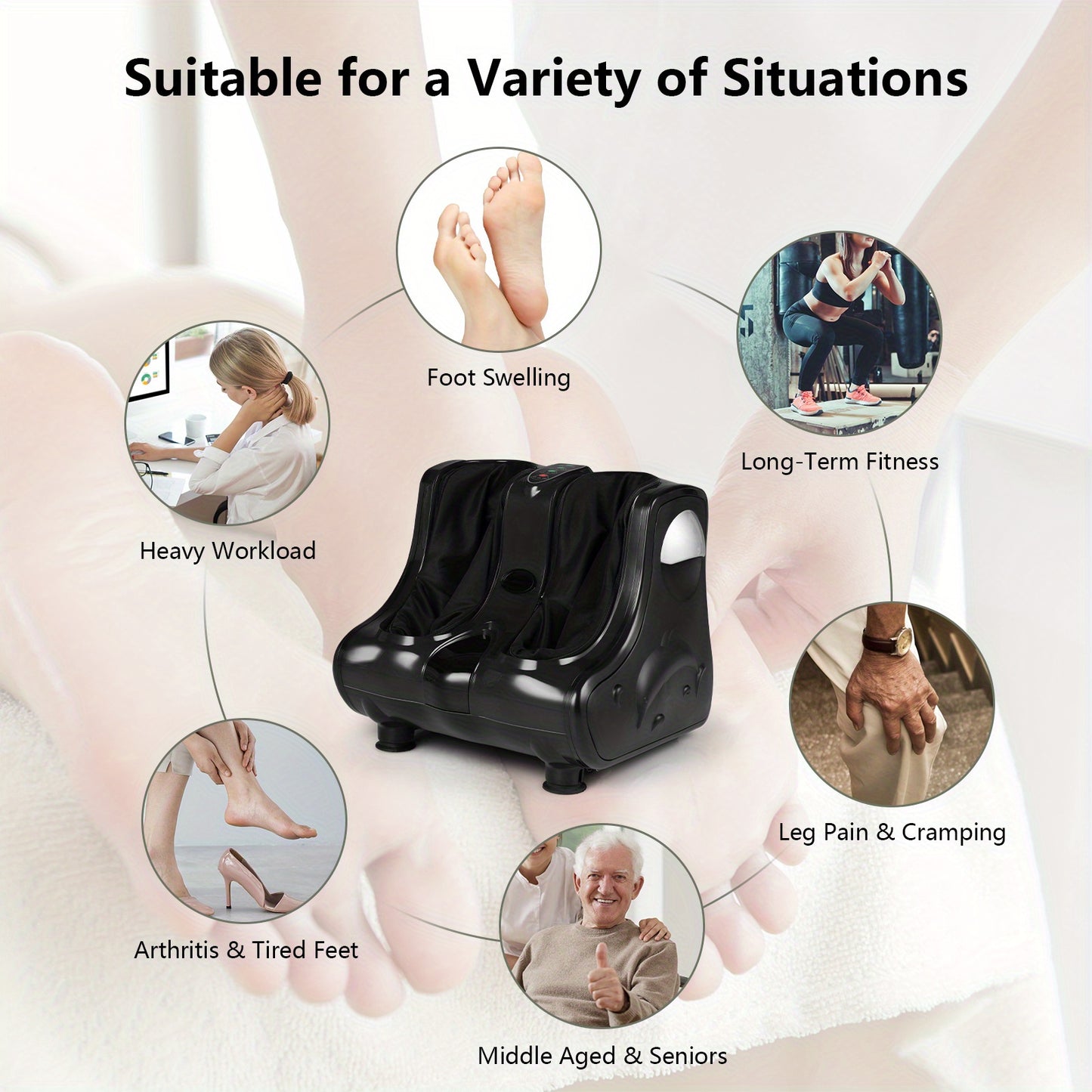 Gymax Foot And Calf Massager With Heat Shiatsu Kneading
