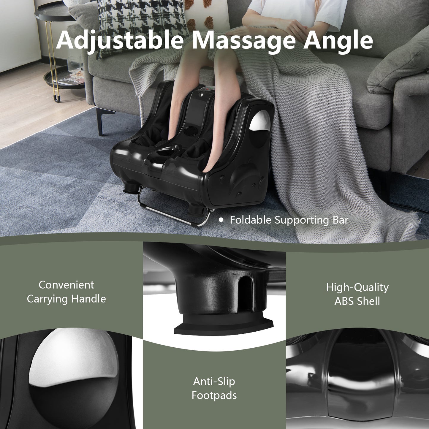 Gymax Foot And Calf Massager With Heat Shiatsu Kneading